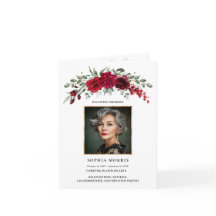 Tarjeta de agradecimiento funeral de rosas rojas b