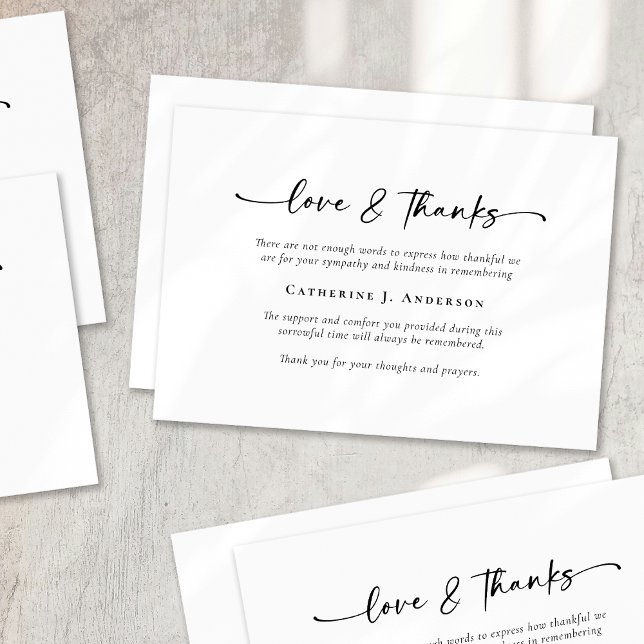 Tarjeta De Agradecimiento Funeral de script simple (Subido por el creador)