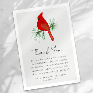Tarjeta De Agradecimiento Funeral de Simpatía del Cardenal Rojo