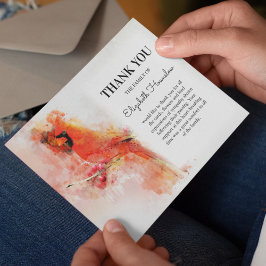 Tarjeta De Agradecimiento Funeral de Simpatía del Cardenal Rojo