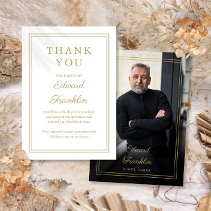 Tarjeta de agradecimiento funeral Elegante Celebra