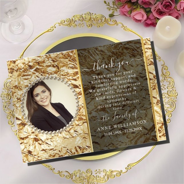 Tarjeta de agradecimiento funeral elegante de Reli (Subido por el creador)