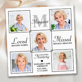 Tarjeta De Agradecimiento Funeral en memoria del Collage de fotos elegante
