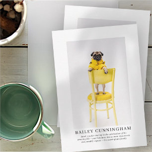 Tarjeta De Agradecimiento Funeral En Memoria Del Mascota   Elegante Foto Mod