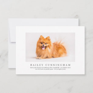 Tarjeta De Agradecimiento Funeral En Memoria Del Mascota  Elegante foto mode