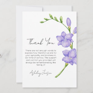 Tarjeta de agradecimiento funeral foto Freesia sim
