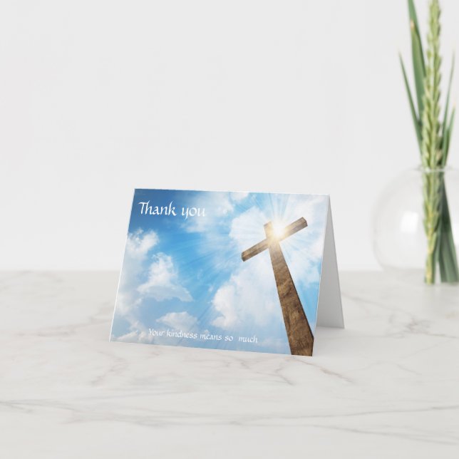 Tarjeta De Agradecimiento Funeral - Gracias a la Familia Cruz Cristiana (Anverso)