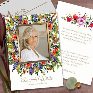 Tarjeta De Agradecimiento Funeral Gracias Cartas Pequeñas   Floraciones fore