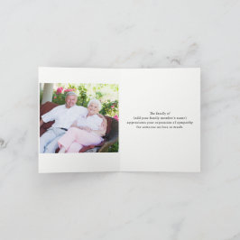 Tarjeta De Agradecimiento Funeral, gracias de la familia