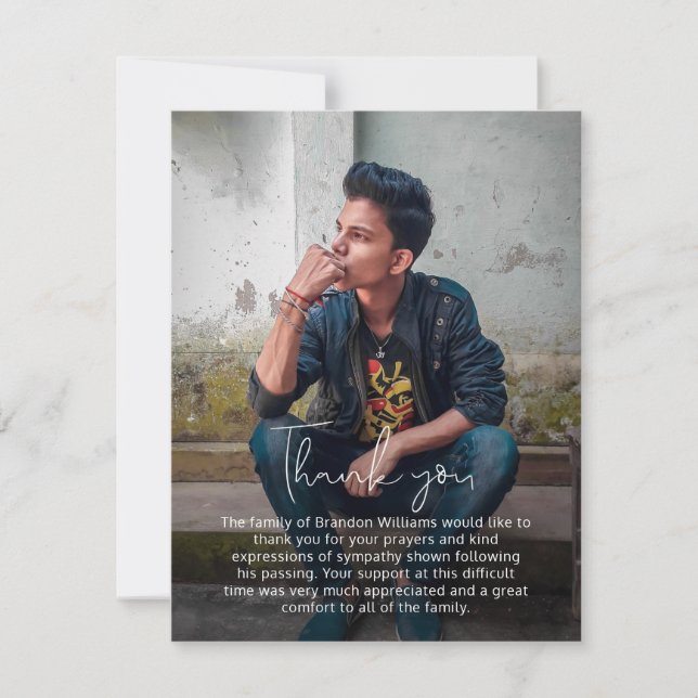 Tarjeta de agradecimiento funeral manuscrita de fo (Anverso)