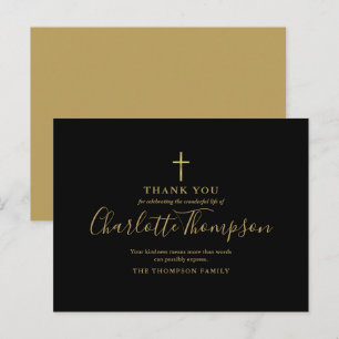 Tarjeta de agradecimiento funeral memorial cruz do