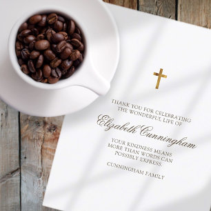 Tarjeta De Agradecimiento Funeral Memorial Cruz Moderna y Simple