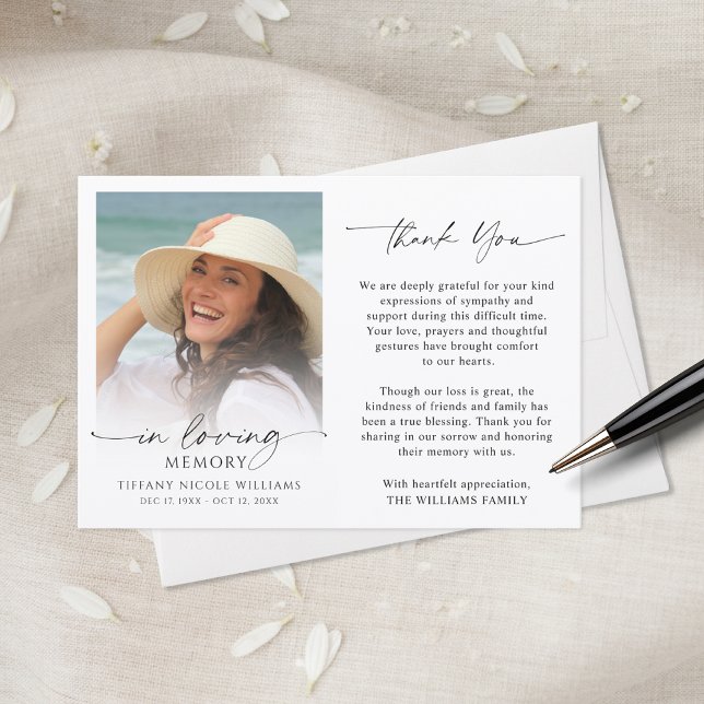 Tarjeta De Agradecimiento Funeral Memorial In Loving Memory Photo (Subido por el creador)