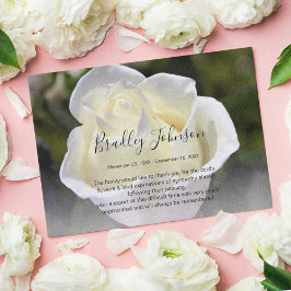 Tarjeta de agradecimiento funeral Memorial Rosa Bl