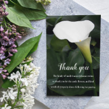 Tarjeta de agradecimiento funeral/Memorial White L