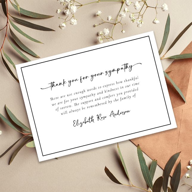 Tarjeta De Agradecimiento Funeral minimalista de Bereavement (Subido por el creador)