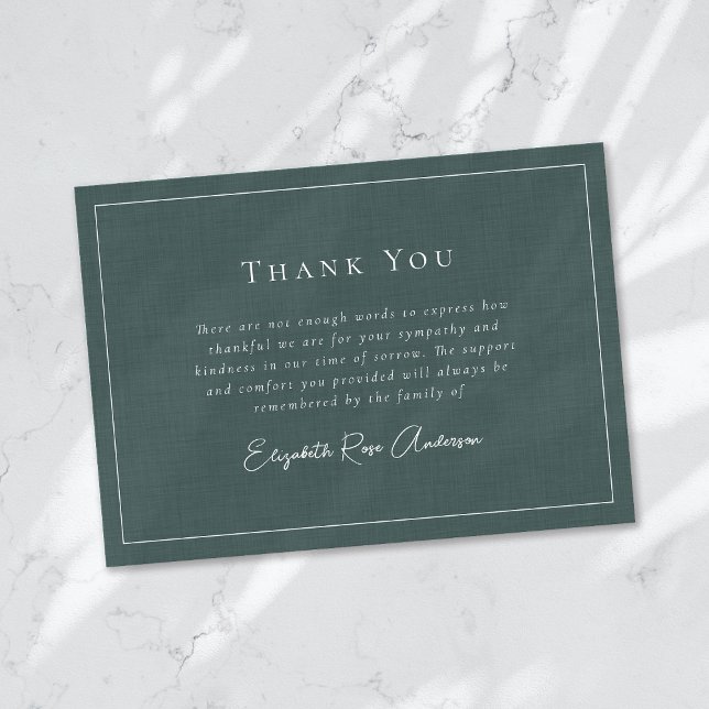 Tarjeta De Agradecimiento Funeral minimalista de Bereavement (Subido por el creador)