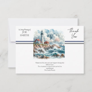 Tarjeta De Agradecimiento Funeral Moderno Costero