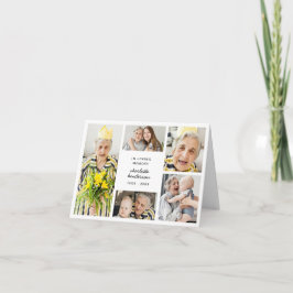 Tarjeta De Agradecimiento Funeral moderno de 6 fotos/simpatía doblado