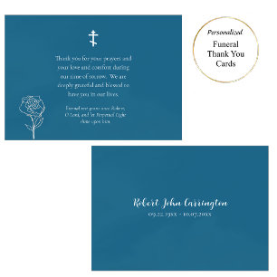 Tarjeta De Agradecimiento Funeral Ortodoxo Cristiano Elegante