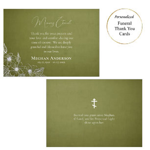 Tarjeta De Agradecimiento Funeral Ortodoxo Minimalista y Delicado