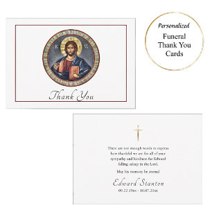 Tarjeta De Agradecimiento Funeral ortodoxo simple