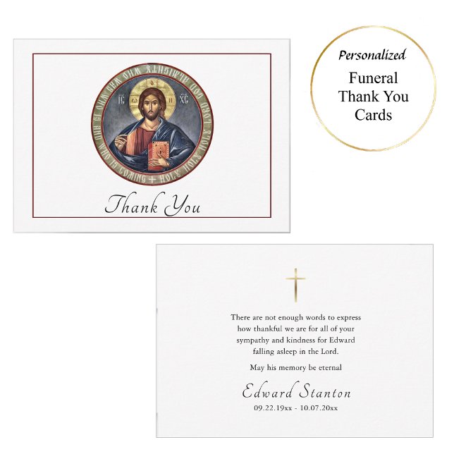 Tarjeta De Agradecimiento Funeral ortodoxo simple (Subido por el creador)