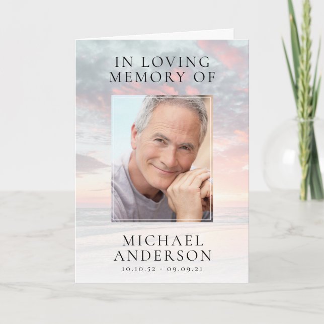 Tarjeta De Agradecimiento Funeral para la simpatía por la foto del atardecer (Anverso)