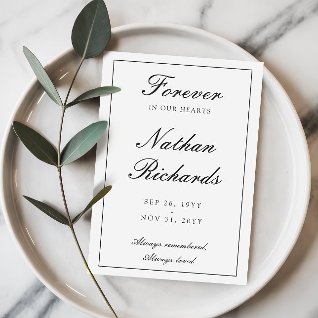 Tarjeta de agradecimiento funeral para siempre en  (Subido por el creador)