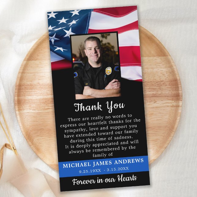 Tarjeta De Agradecimiento Funeral patriótico de la bandera estadounidense co (Subido por el creador)