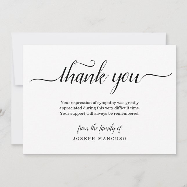 Tarjeta de agradecimiento funeral personalizado (Anverso)