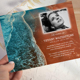 Tarjeta De Agradecimiento Funeral personalizado Sympathy Beach
