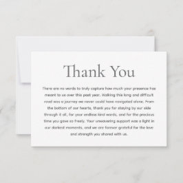 Tarjeta de agradecimiento funeral por año de apoyo