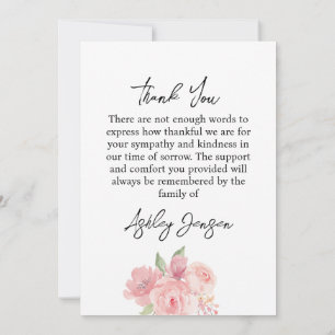 Tarjeta de agradecimiento funeral Rosa de simpatía