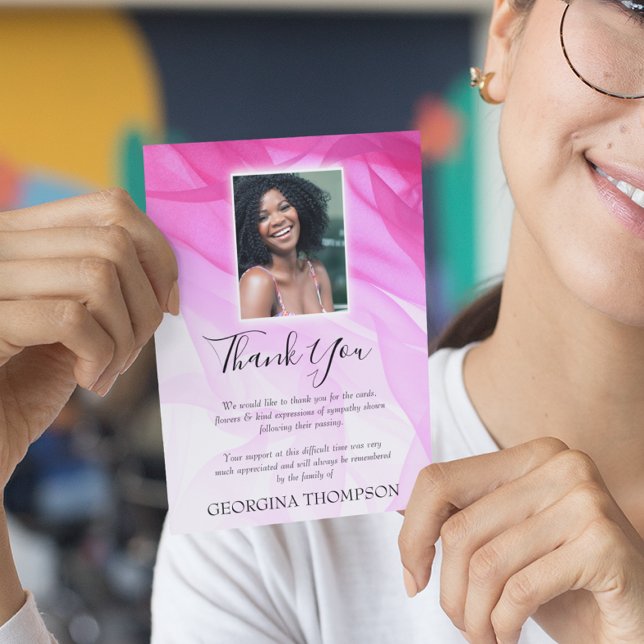 Tarjeta De Agradecimiento Funeral rosa para mujeres (Subido por el creador)