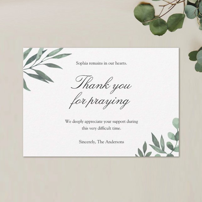 Tarjeta de agradecimiento funeral simple (Subido por el creador)