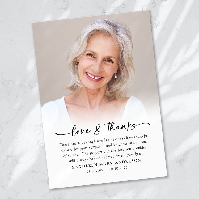 Tarjeta De Agradecimiento Funeral simple de foto (Subido por el creador)