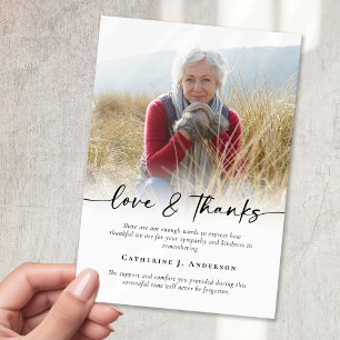 Tarjeta De Agradecimiento Funeral simple de foto