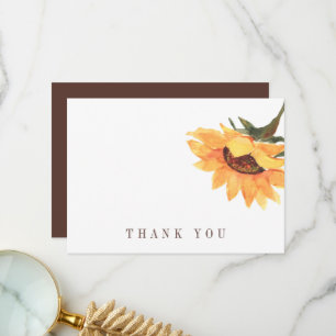 Tarjeta De Agradecimiento Funeral Simple Sunflower II Gracias