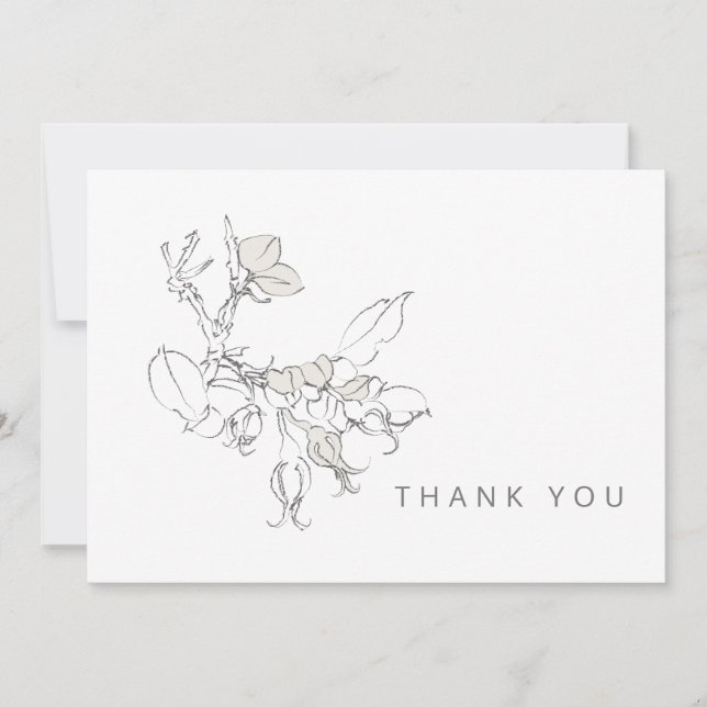 Tarjeta De Agradecimiento Funeral simple y manual gracias (Anverso)