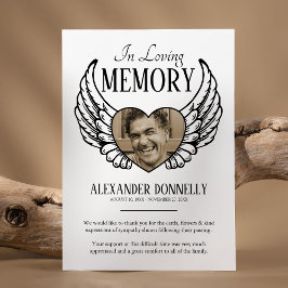 Tarjeta De Agradecimiento Funeral Sympathy Note | Angel Wings