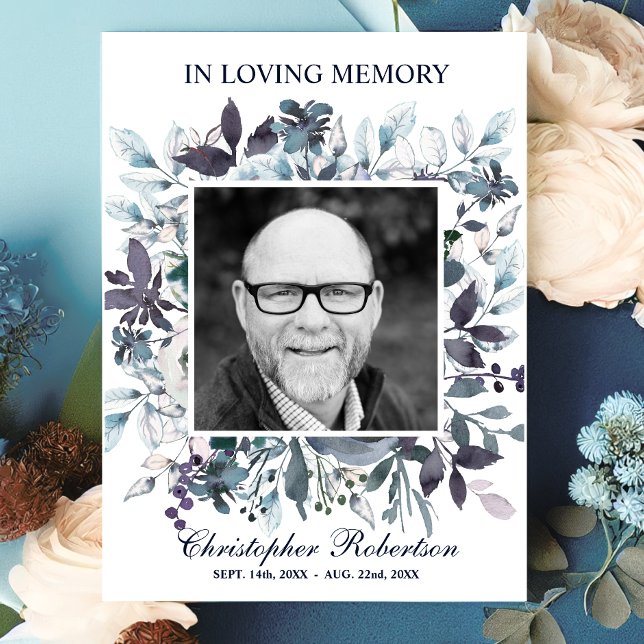 Tarjeta De Agradecimiento Funeral Sympathy Poem Prayer Thank You | Blue (Subido por el creador)