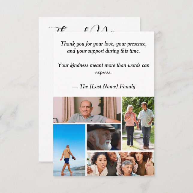 Tarjeta De Agradecimiento Funeral Thank You Card  (Anverso / Reverso)