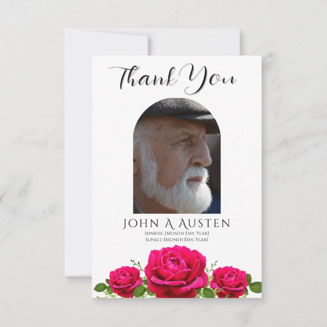 Tarjeta De Agradecimiento Funeral Thank You Card  (Reverso)