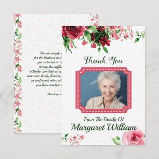 Tarjeta De Agradecimiento Funeral Thank You Card Template
