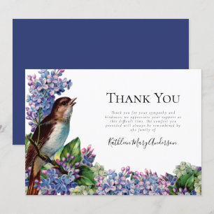 Tarjeta De Agradecimiento Funeral Vintage Bird