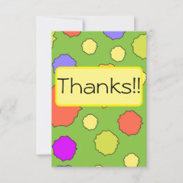 Tarjeta De Agradecimiento Funky retro tema de los años 60/70