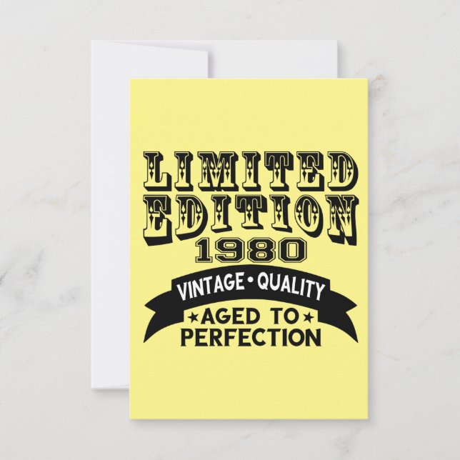 Tarjeta De Agradecimiento Funny 1980 Birthday Card Limited Edition (Anverso)