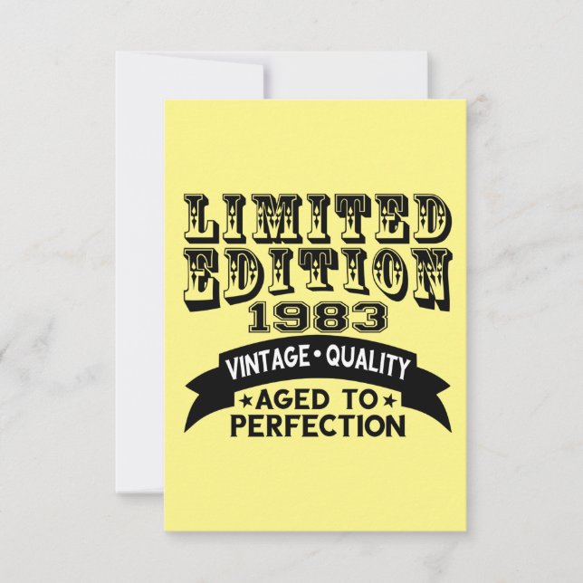 Tarjeta De Agradecimiento Funny 1983 Birthday Card Limited Edition (Anverso)