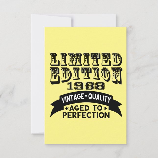 Tarjeta De Agradecimiento Funny 1988 Birthday Card Limited Edition (Anverso)